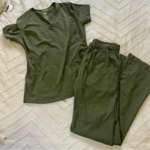 Olive green scrubs